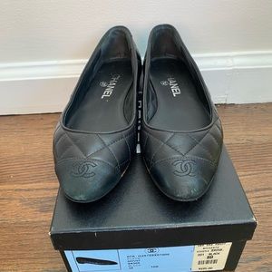 Chanel quilted ballet flats